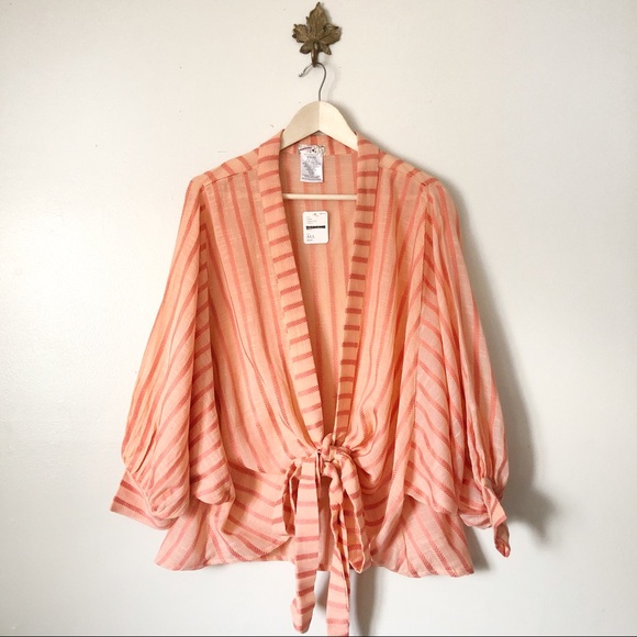 Free People Other - Free People Bow and Arrow Orange Woven Kimono OS